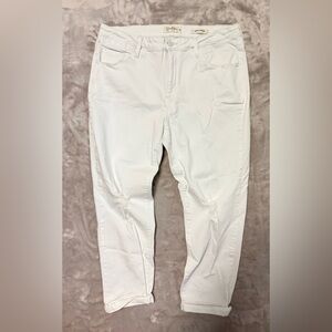 Jessica Simpson White skinny jeans with ripped details size 30
